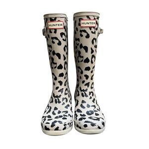 Hunter Kids Original Rain Boots Leopard Print Size 3B/4G